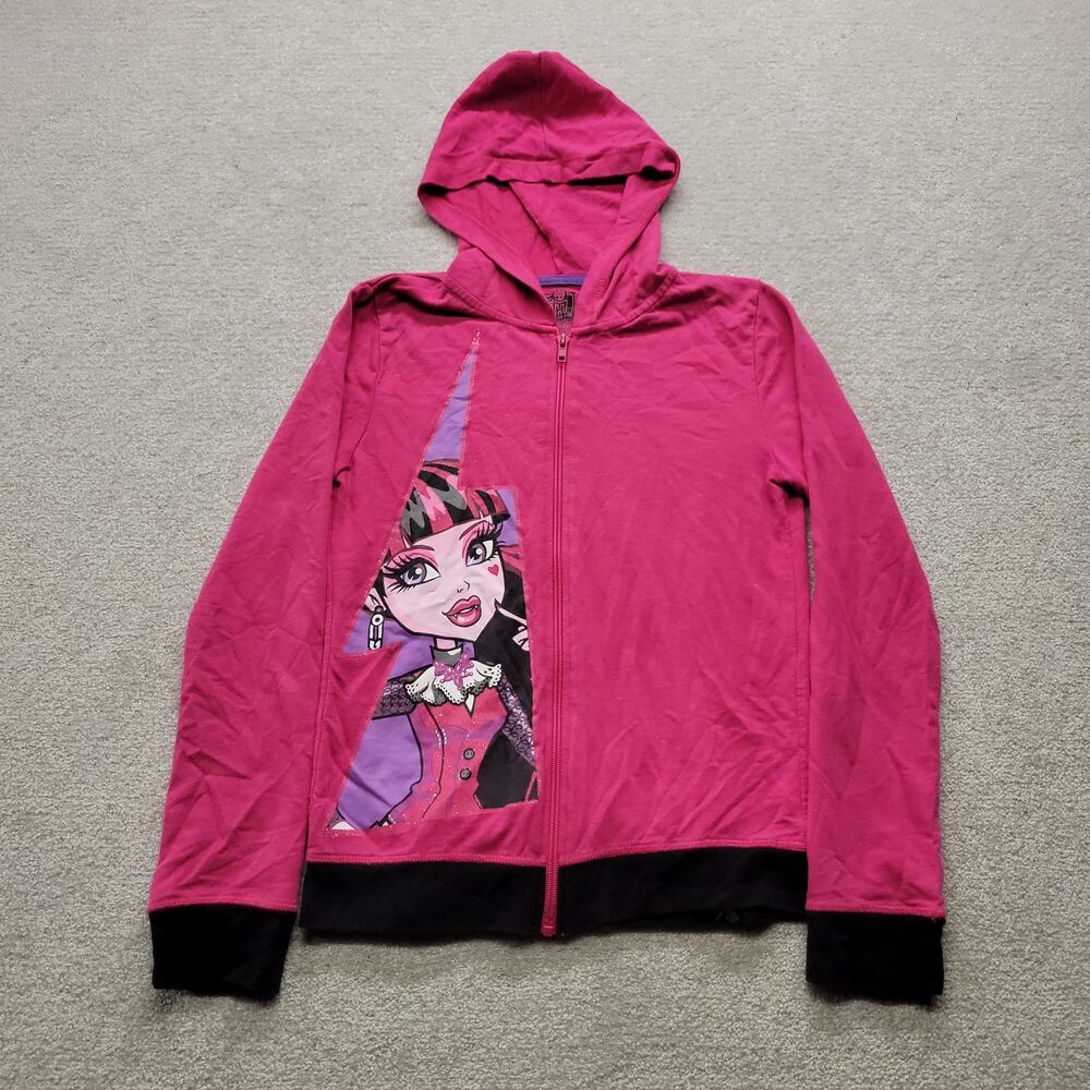 Monster High Draculaura Girls XL 14/16 Pink Full Zip Hoodie Mattel 2013 Y2K